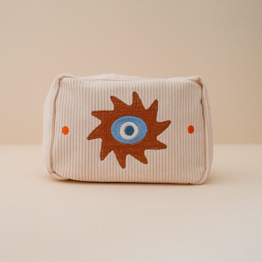 Corduroy Makeup Bag in Seashell