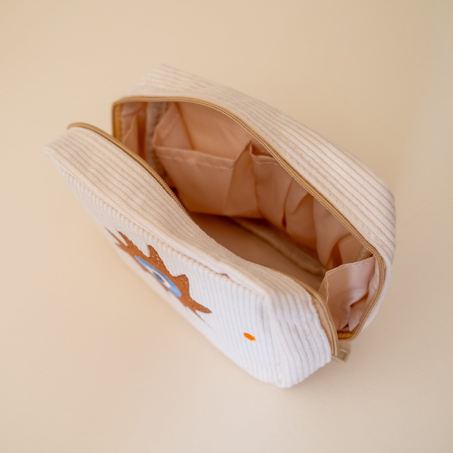 Corduroy Makeup Bag in Seashell