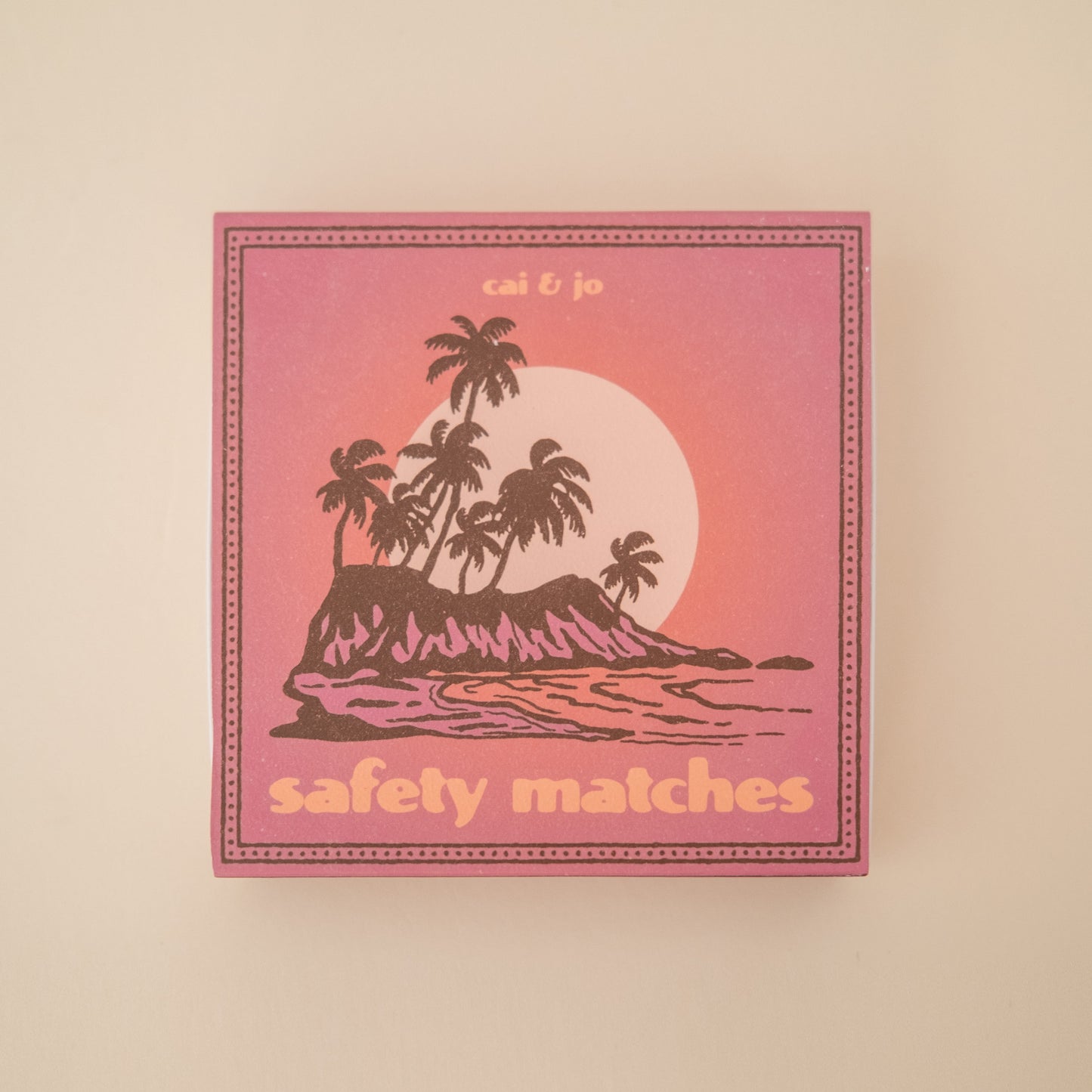 Tropical Vintage Sunset Matchbox