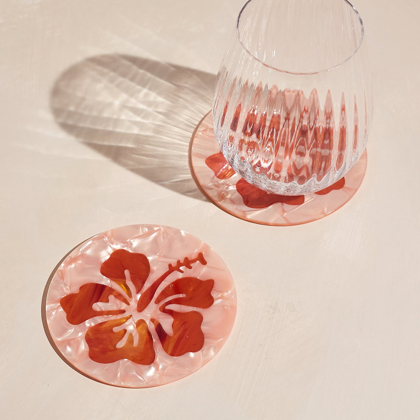 Hibiscus Acetate Coaster