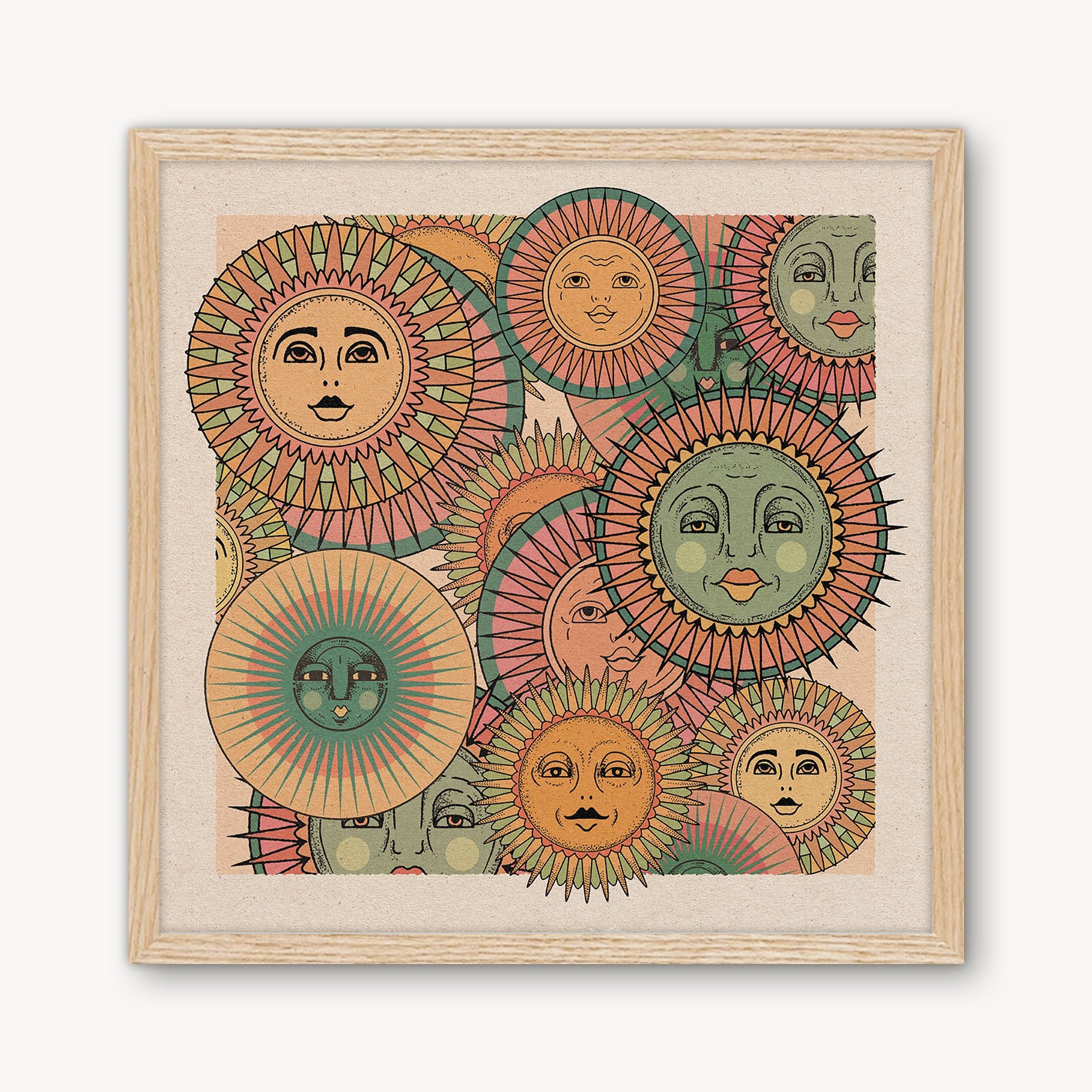 Sun Faces Print