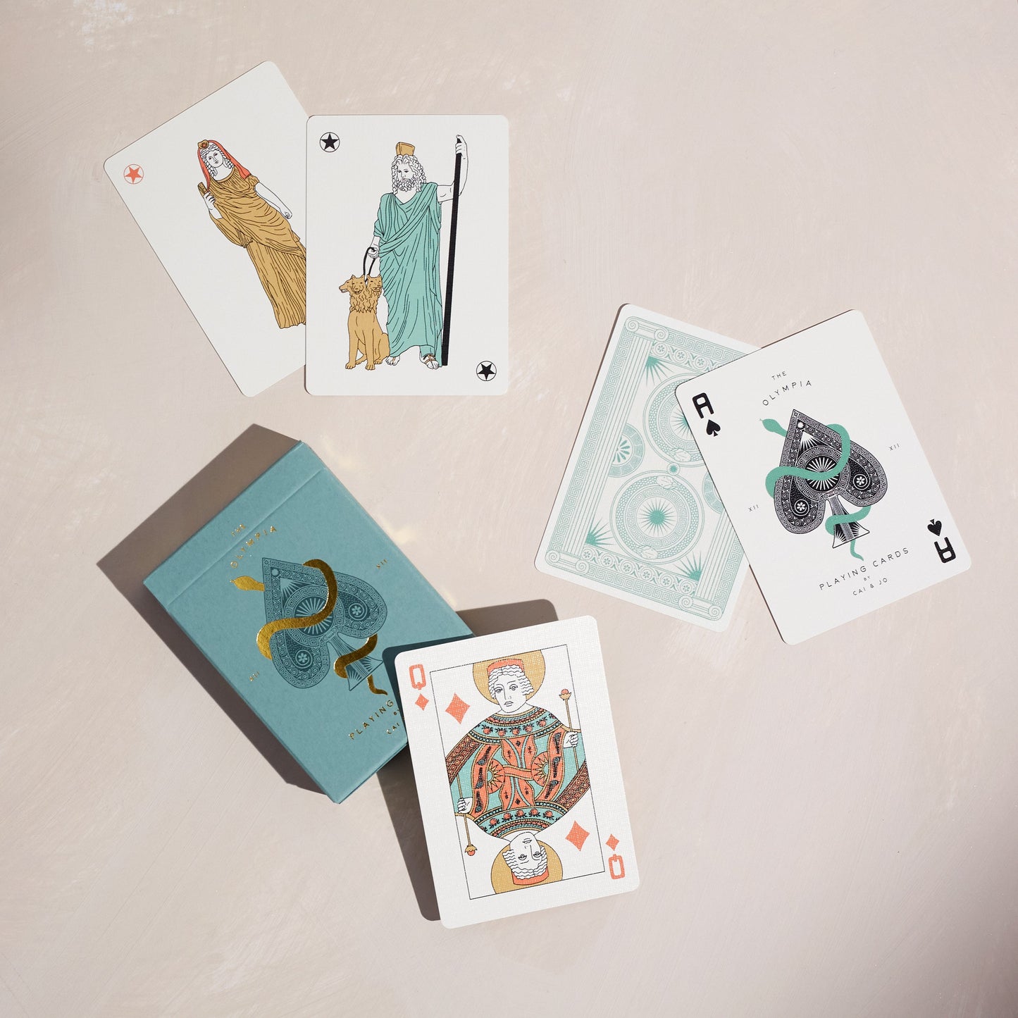 The Olympia Playing Cards in Sage Green