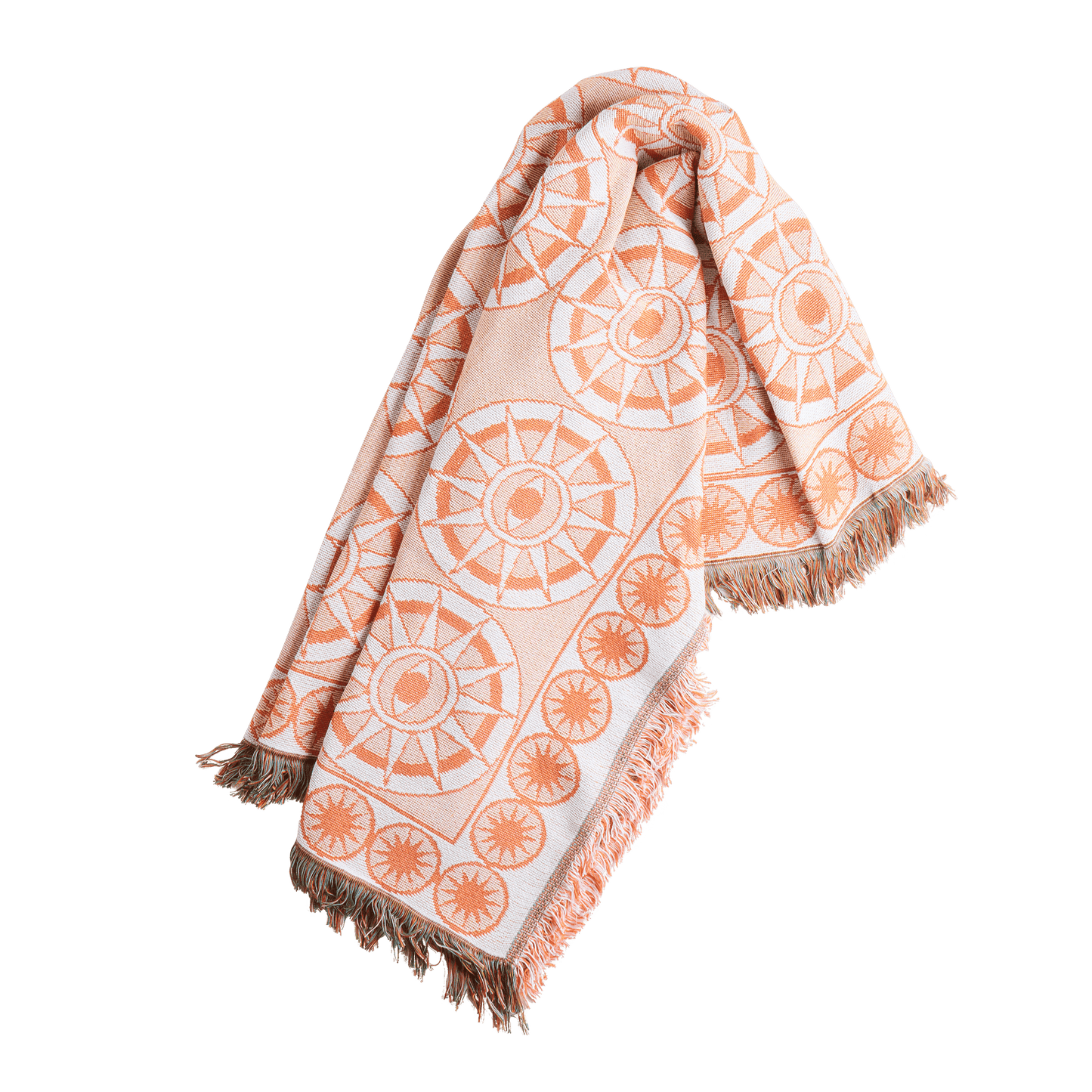 The Nazar Woven Blanket in Peach