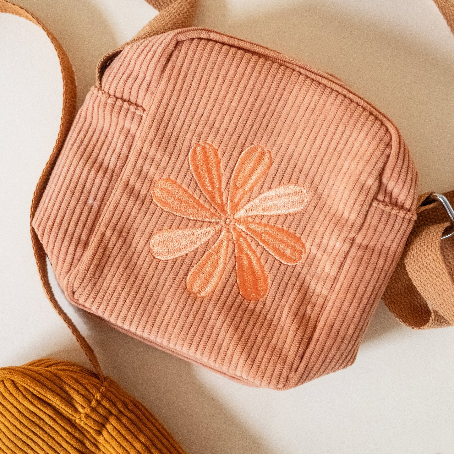 Corduroy Crossbody Bag in Dusty Pink