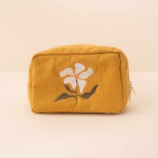 Corduroy Makeup Bag in Marigold