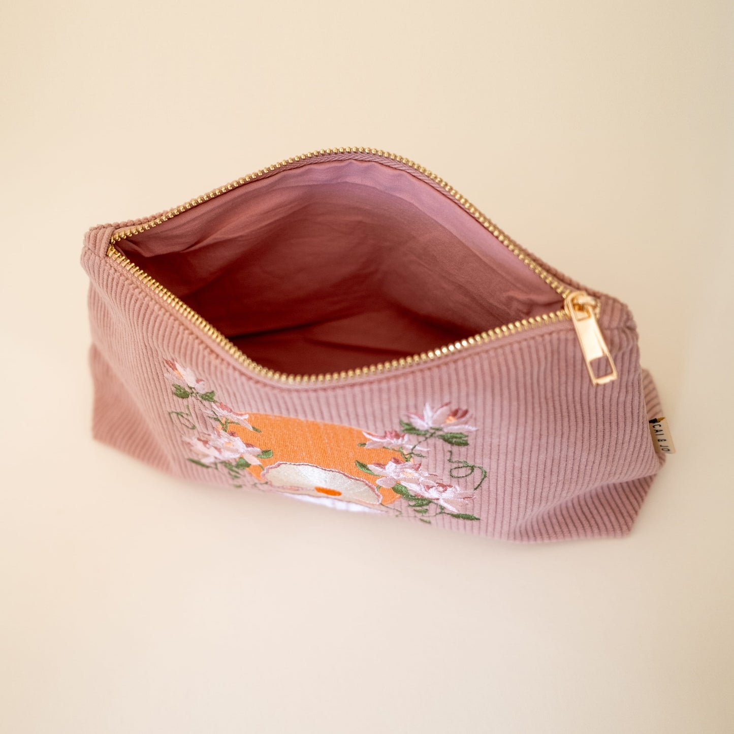 Medium Corduroy Pouch in Island Pink
