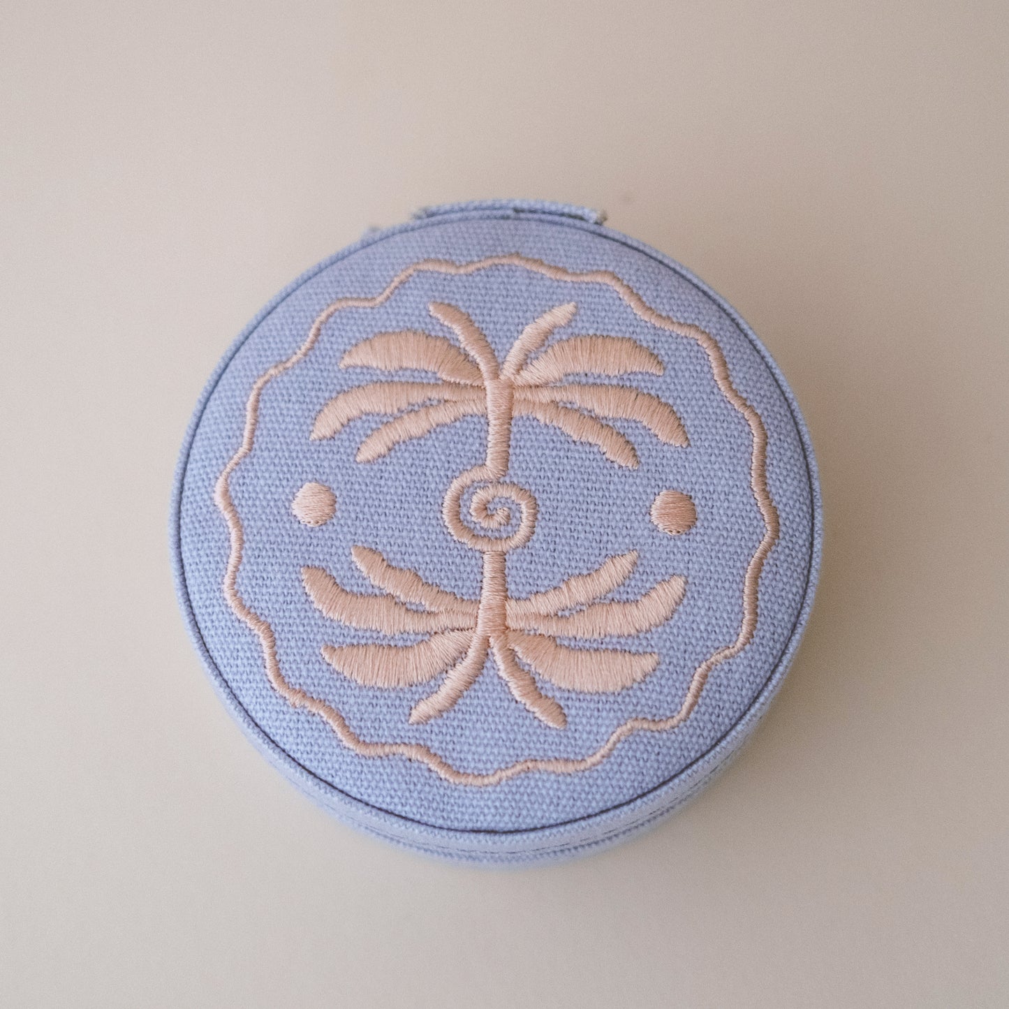 Travel Jewellery Case in Lilac Linen