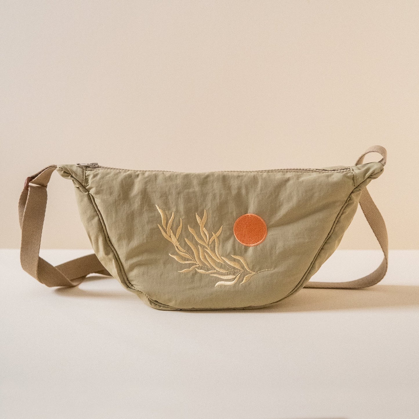 Nylon Sling Bag in Eucalyptus