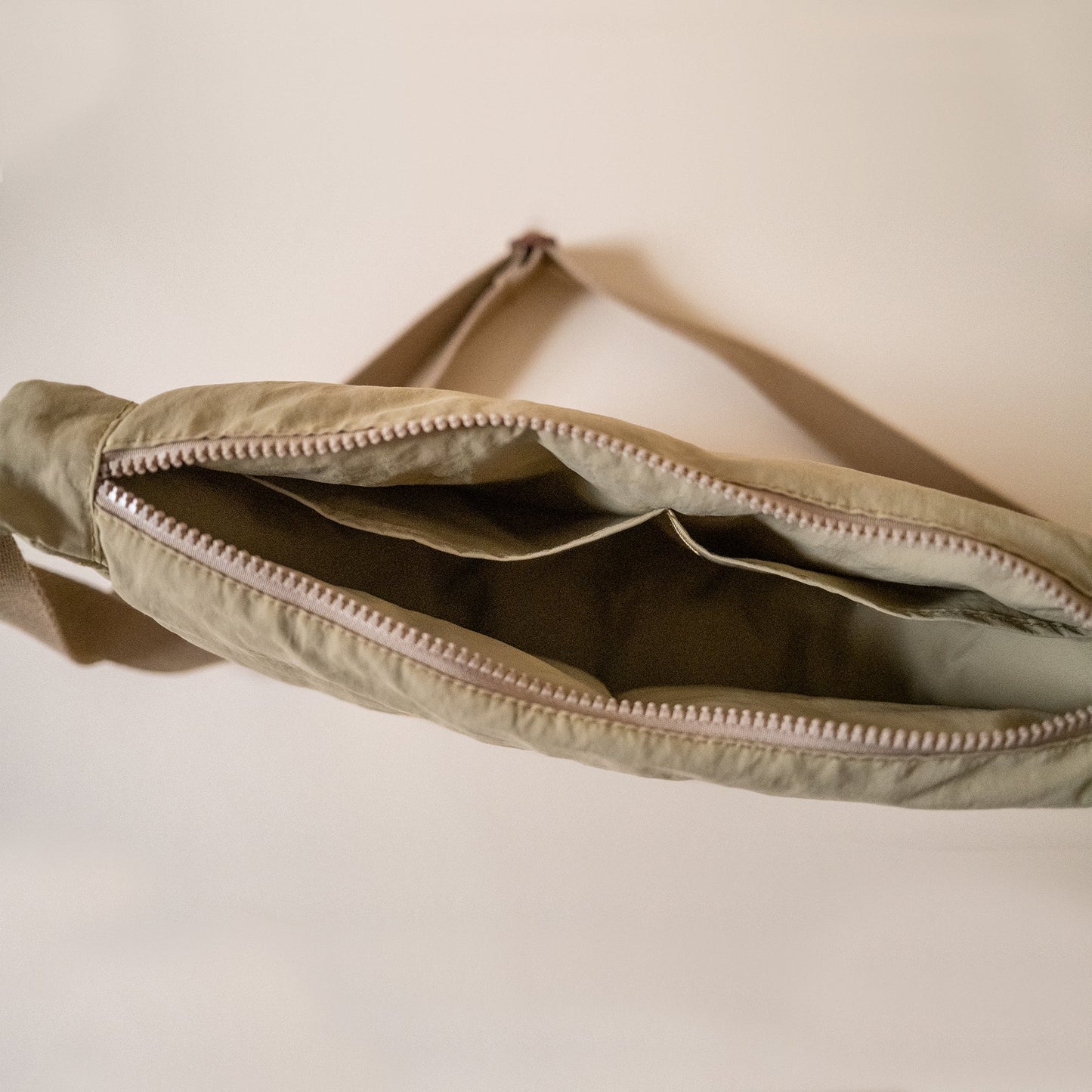 Nylon Sling Bag in Eucalyptus