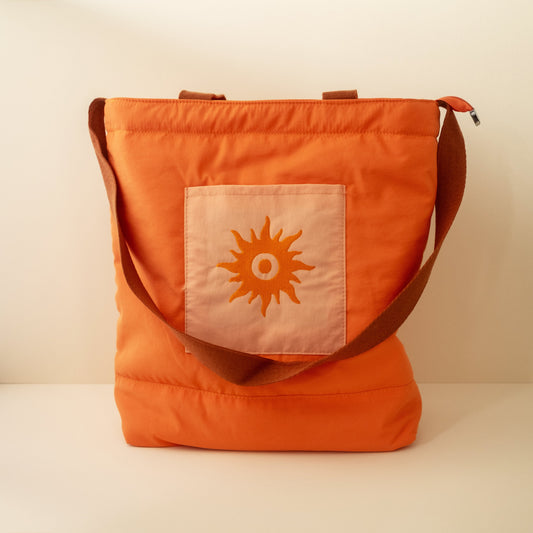 Nylon Beach Tote in California Poppy