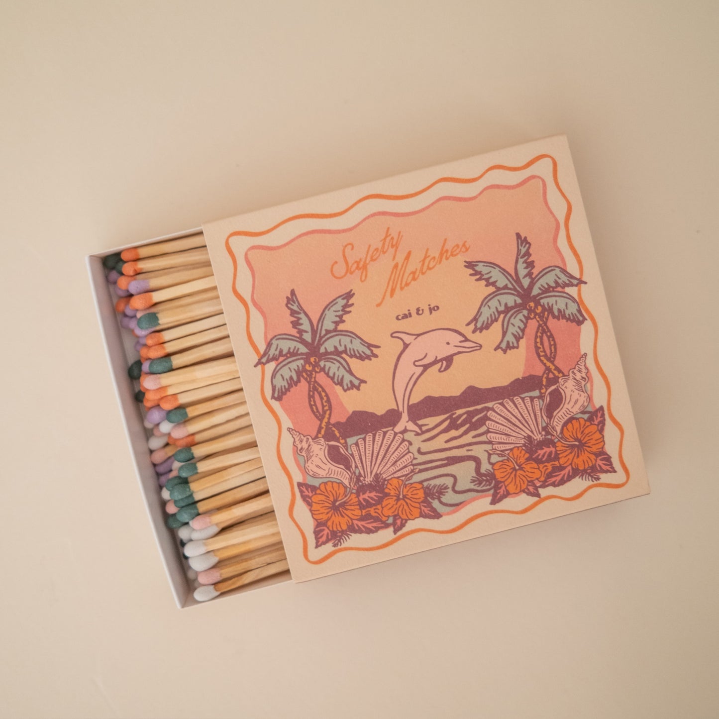Tropical Vintage Dolphin Matchbox