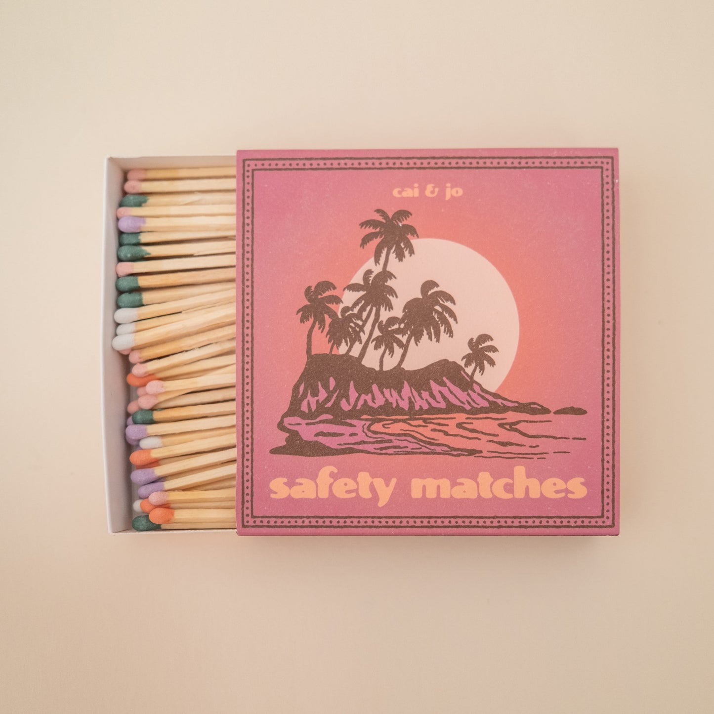 Tropical Vintage Sunset Matchbox