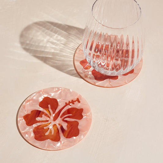 Hibiscus Acetate Coaster