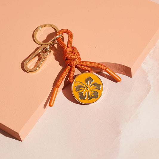 Hibiscus Bag Charm Keychain