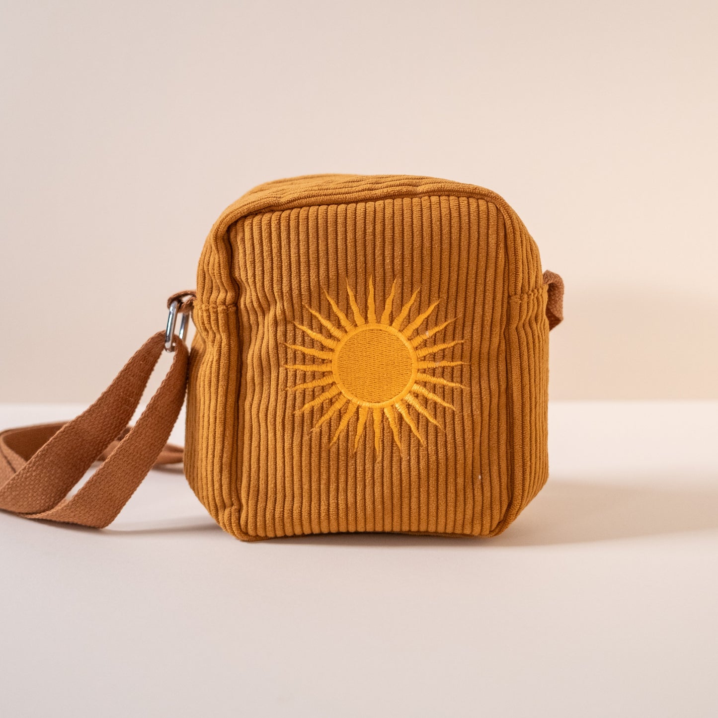 Corduroy Crossbody Bag in Burnt Orange