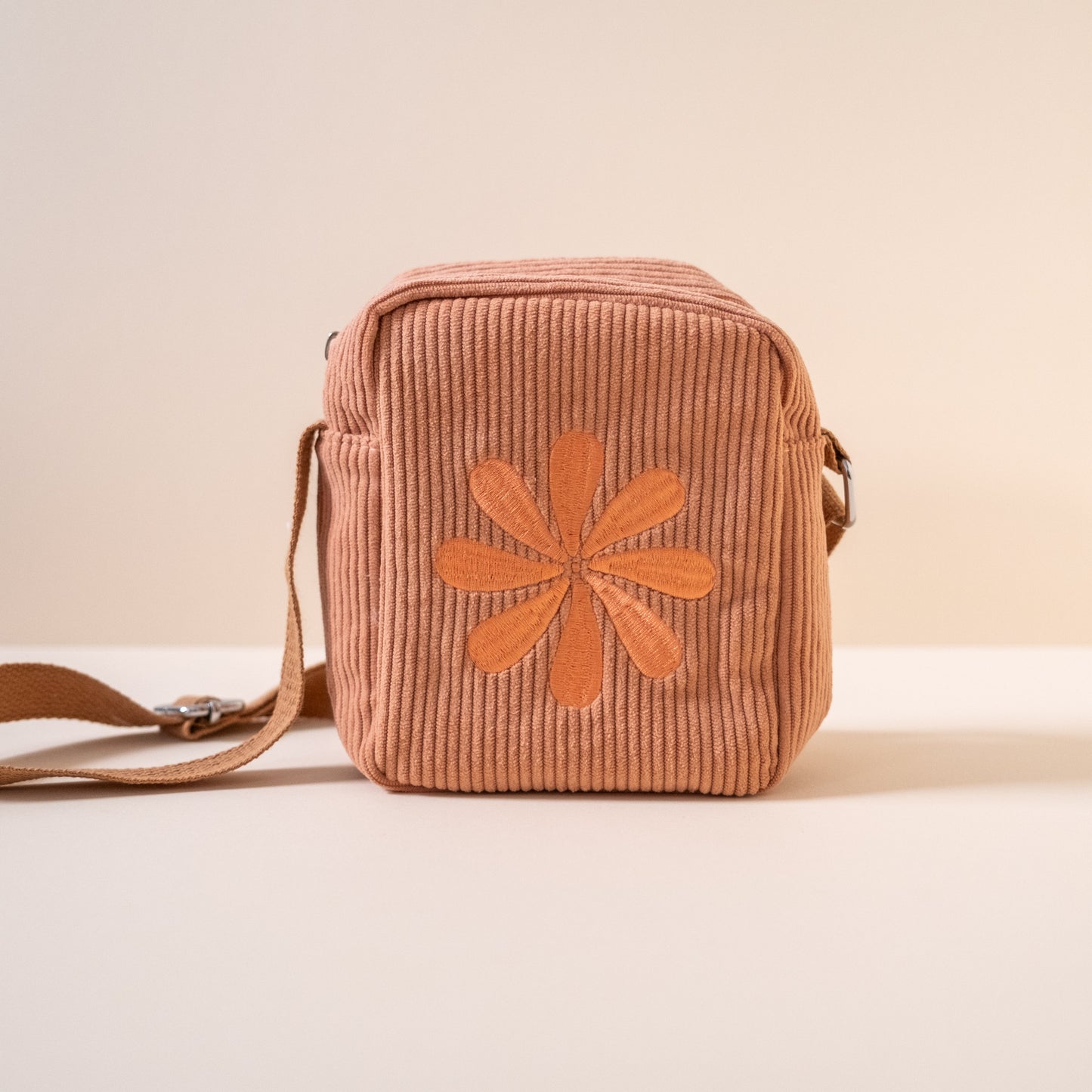 Corduroy Crossbody Bag in Dusty Pink