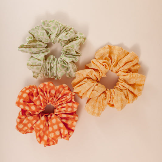 Set of 3 cotton scrunchies