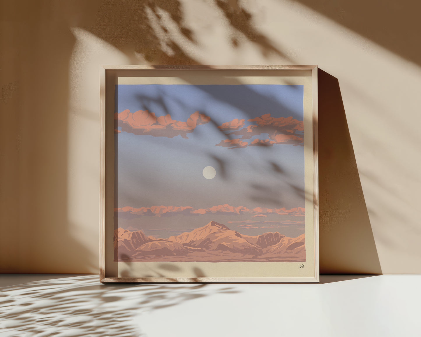 Dusk over the mountaintops print