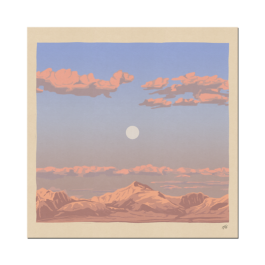 Dusk over the mountaintops print