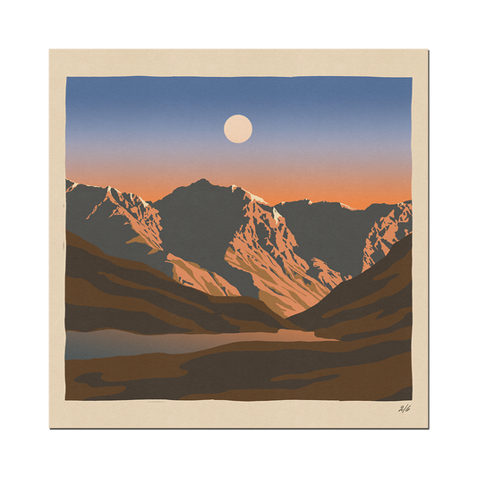 Last light in the mountains print