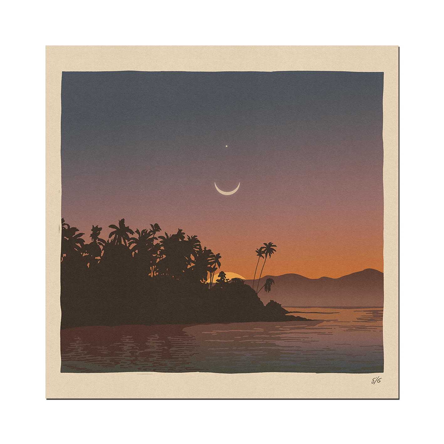 Sundown on the islands print