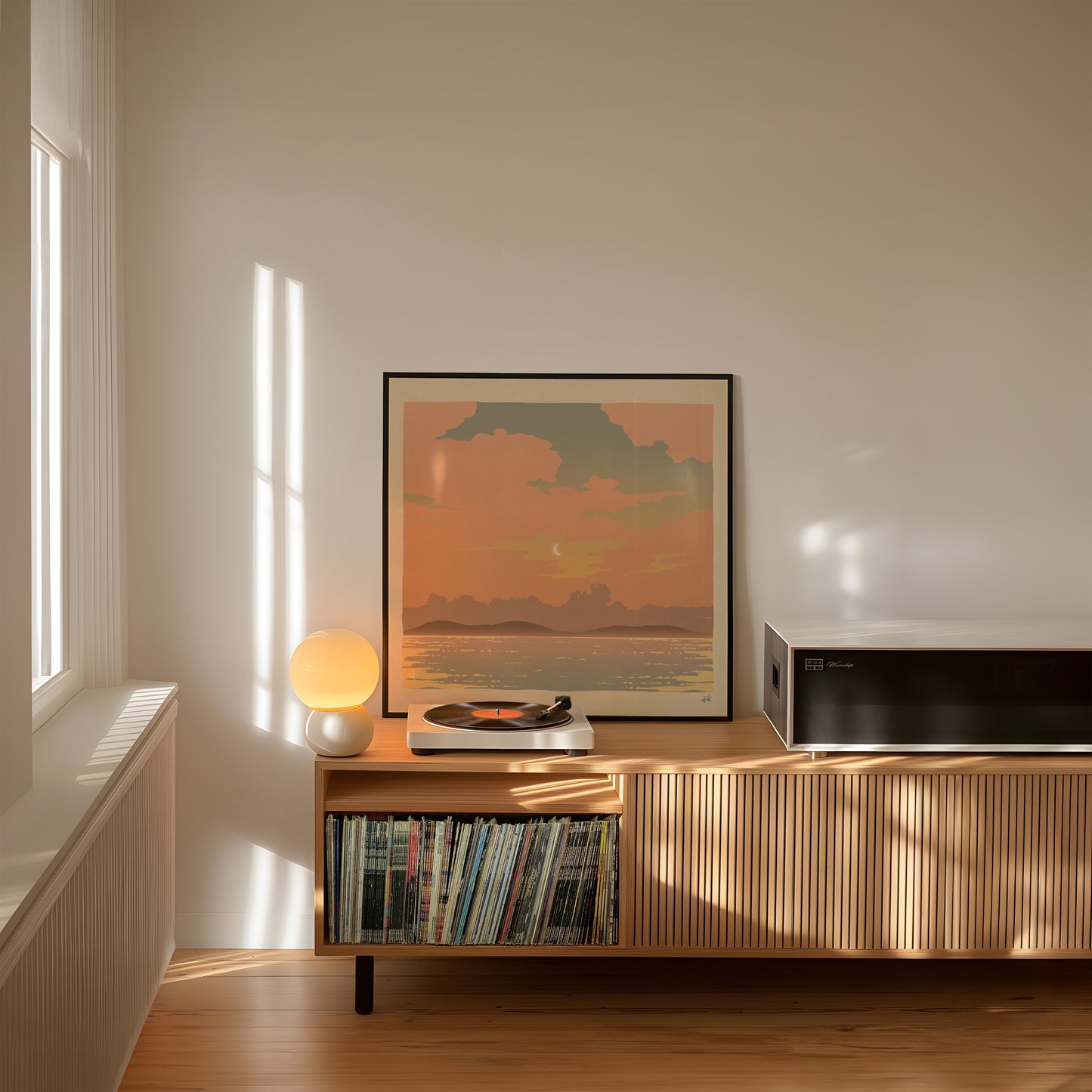 Moonrise over the water print