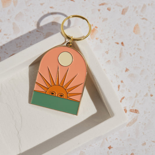 Setting Sun Enamel Keychain - cai & jo