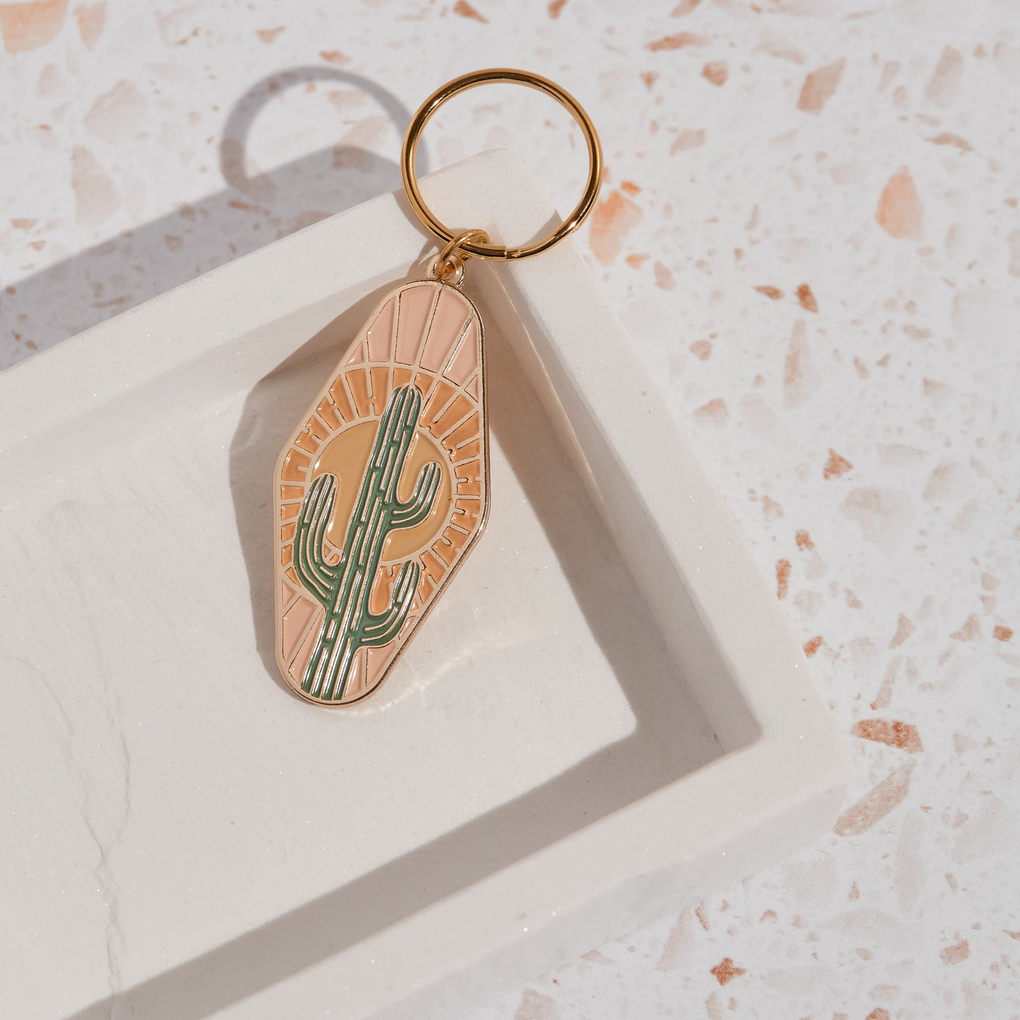 Cactus Enamel Keychain