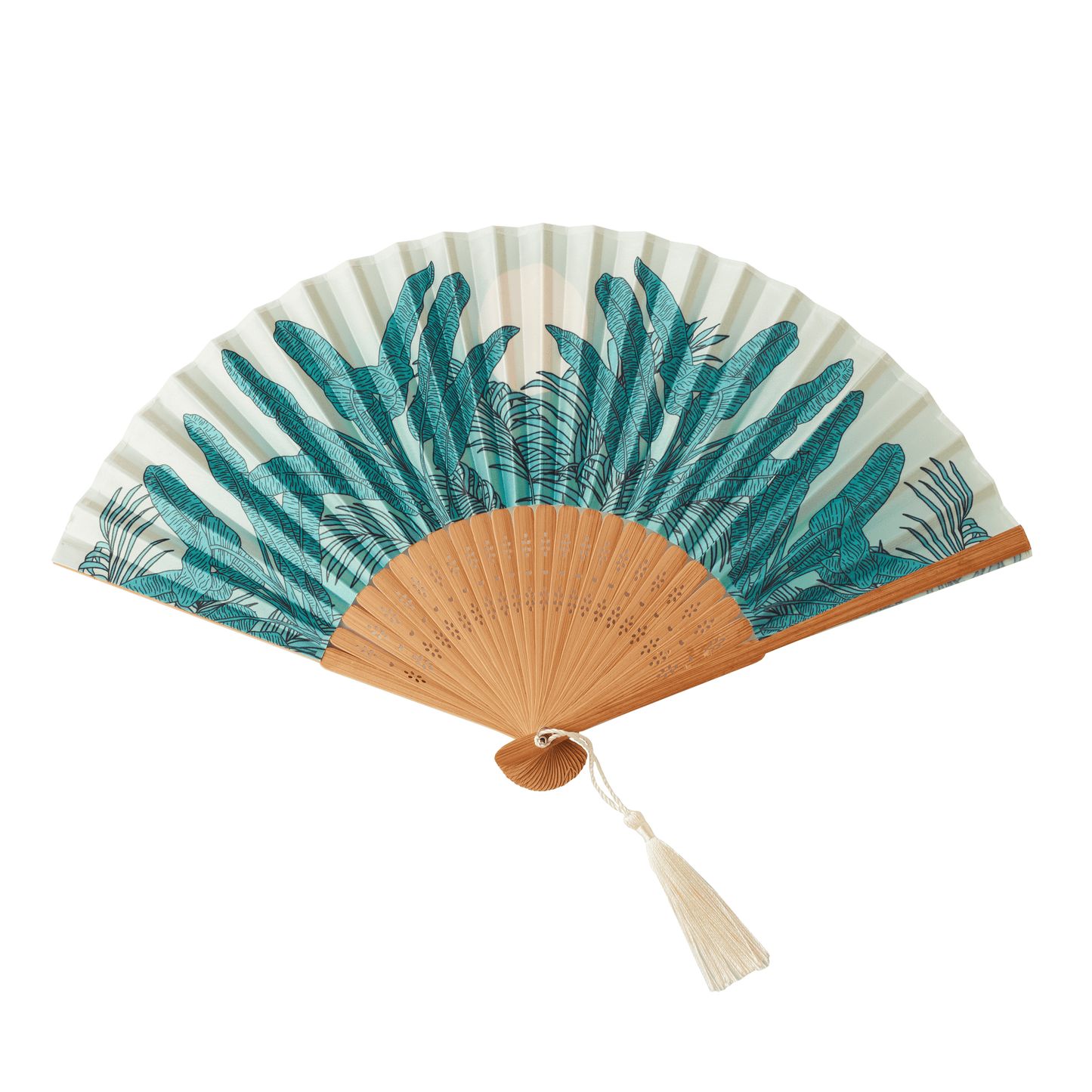 Small Folding Fan in Teal