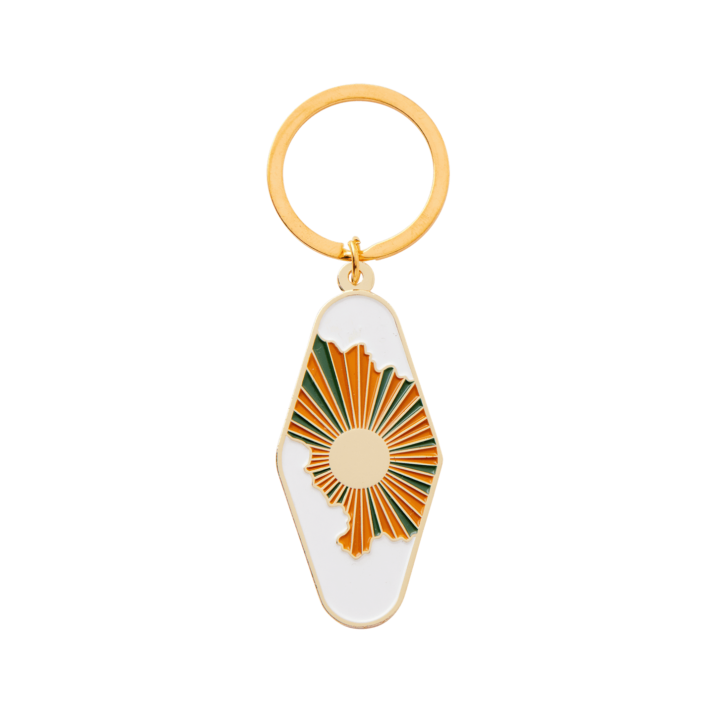 Sun and Clouds Enamel Keychain